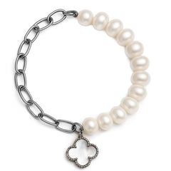 Pulsera Flor Inspirada Van C con Piedras Naturales Plata .925 con Rodio