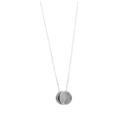 Collar Circulo Ondulado Liso con Cadena Eslabones Plata .925
