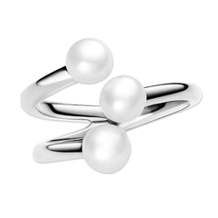 Anillo Inspirado Pan 3 Perlas Naturales Plata .925