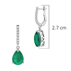 Huggies Turmalina Paraiba Gota Colgante con Circonias, Plata .925 con Rodio