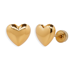 Broquel Corazon Bombeado 7.8mm Oro 10K