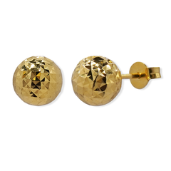 Arete Bolita de 7.5mm Diamantada Oro 10K