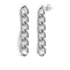 Arete Largo Eslabones Grandes Hecho a Mano Plata .925