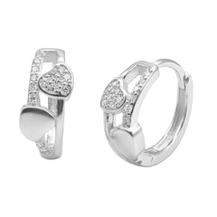 Huggies Dos Corazones con Micro Circonias Plata .925