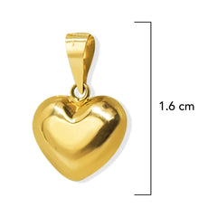 Dije Corazón Bombeado de 1.6cm Oro 10K