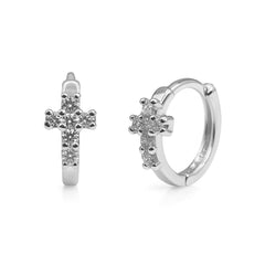 Huggies Chica de Cruz con Micro Circonias Plata .925