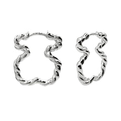 Arracada Inspirado Osos 1:1 Torcido, 2.2 cm Plata .925