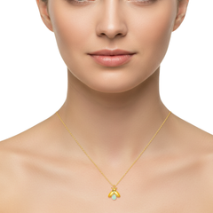 Collar Catarina Opalo con Circonia Plata .925 con Baño de Oro