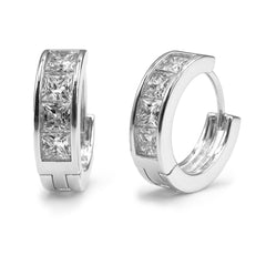 Huggies Linea de Circonias Plata .925 con Rodio