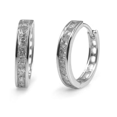 Huggies Canalito de Circonias Plata con Rodio