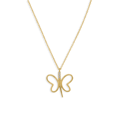 Collar Silueta de Mariposa con Micro Circonias Oro 10K