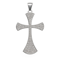 Dije Cruz Con Micro Circonias Plata .925 con Rodio