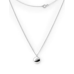 Collar Circulo Ondulado Liso con Cadena Eslabones Plata .925