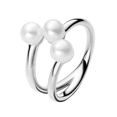 Anillo Inspirado Pan 3 Perlas Naturales Plata .925