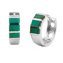 Huggies con Piedra Natural Plata .925