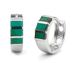 Huggies con Piedra Natural Plata .925