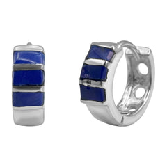 Huggies con Piedra Natural Plata .925