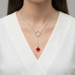 Collar Inspirado Corbatero Van C Piedras Naturales con Micro Circonias Plata .925 con Rodio