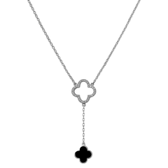 Collar Inspirado Corbatero Van C Piedras Naturales con Micro Circonias Plata .925 con Rodio