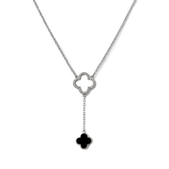 Collar Inspirado Corbatero Van C Piedras Naturales con Micro Circonias Plata .925 con Rodio