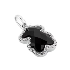 Dije Inspirado Oso 1:1 Onix Facetado con Circonias Plata .925 con Rodio