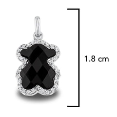 Dije Inspirado Oso 1:1 Onix Facetado con Circonias Plata .925 con Rodio