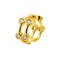 Grapa Circonias Plata .925 con Baño de Oro