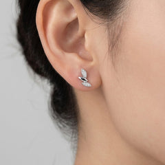 Broquel Semilla con Micro Circonias Plata .925 con Rodio