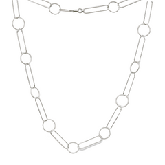 Collar Diamantado Paper Plata con Circulos Plata .925