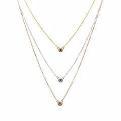 Collar Triple con Circonias Plata .925 con Baño de 3 Oros