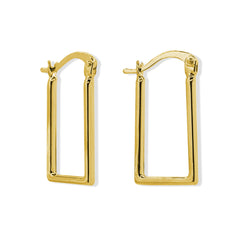 Arracada Rectangular Lisa 2.2cm Oro 10K