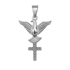 Dije Cruz Espiritu Santo con Micro Circonias Plata .925