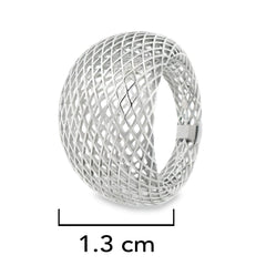 Anillo Filigrana Bombeado Red Completo Colección Esencia Plata .925 con Baño de Rodio
