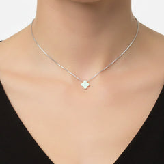 Collar Flor Inspirado Van C con Opalo Plata .925