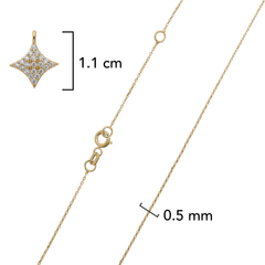 Collar Estrella con Micro Circonias Oro 10K