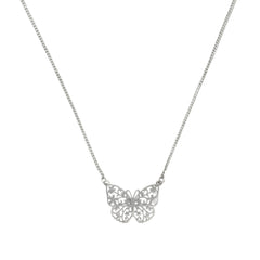Collar Mariposa Grecas con Cadena Cubana Plata .925