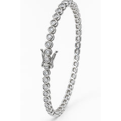 Pulsera con Circonias Biseladas y Broche Plata .925 con Rodio