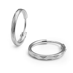 14 Arracada de Tubo Diamantada de 1.5cm Plata .925