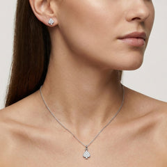 Juego Símbolo de Picas con Micro Circonias Plata .925 con Rodio