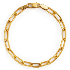 Pulsera Paper Clip con Baño de Oro Plata .925