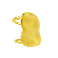 Grapa Curva Lisa Plata .925 con Baño de Oro