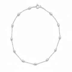 Tobillera Barrilitos Diamantados Plata .925