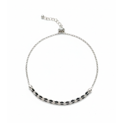 Pulsera con Cristales y Eslabones Plata .925