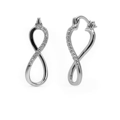 Arracada Infinito con Micro Circonias Plata .925 con Rodio