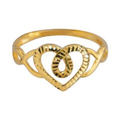 Anillo Silueta de Corazón Diamantado Oro 10K