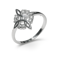 Anillo Nudo de Bruja con Circonias Plata .925