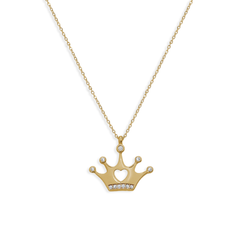 Collar Corona con Micro Circonias Oro 10K