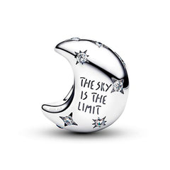 Charm Inspirado Pan 1:1 Luna con Circonias, Plata .925