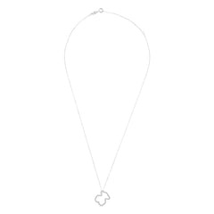 Collar Osos 1:1 Silueta Grande de Oso con Circonias Plata .925 con Baño de Rodio