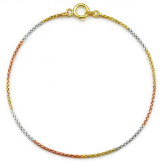 Pulsera Estilo Espuma con Baño de 3 Oros Plata .925